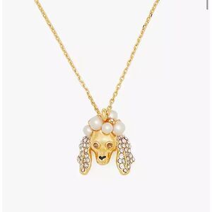 Elegant Poodle Kate Spade Pendant‎ Necklace with Pearls